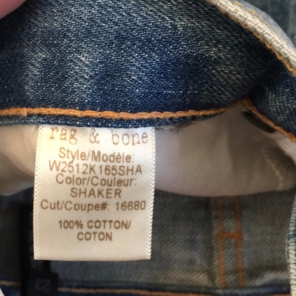 NWT Rag & Bone Straight Jean in Shaker Size 23 - Picture 8 of 8